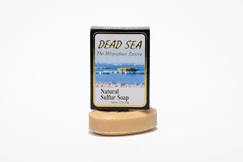 J. Malki Products Malki Dead Sea Products Natural Sulfur Soap | Natural Face & Body Sulfur Soap Bar | Soothe Acne and Dry Skin Naturally