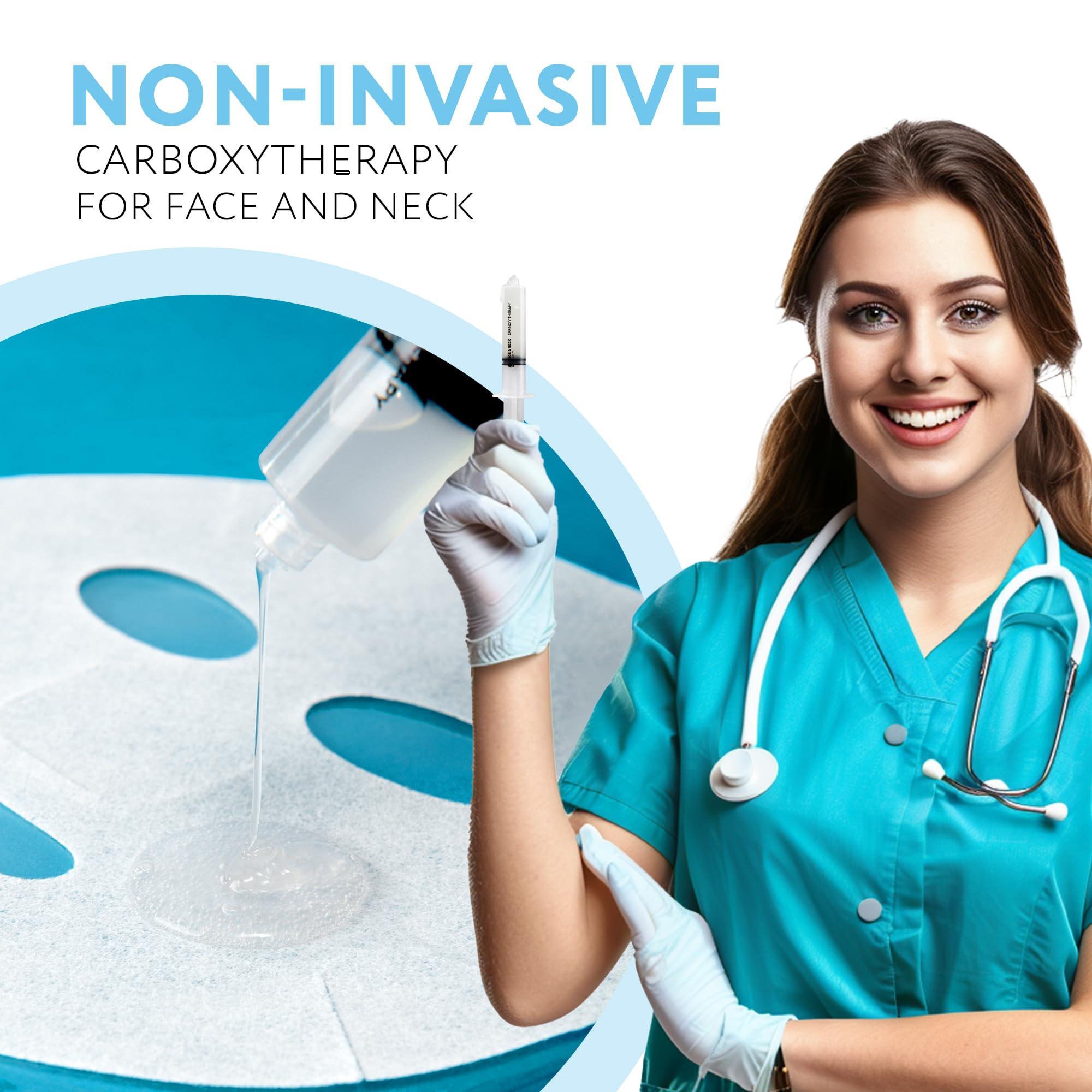 NSC Name Skin Care Korean Carboxy CO2 Therapy Face & Neck Mask Set of 5 - Hydrating Oxygen Carboxytherapy Skincare Sheet Masks - Moisturizing Anti Aging Pore Tightening Brightening Facial Treatment Gel