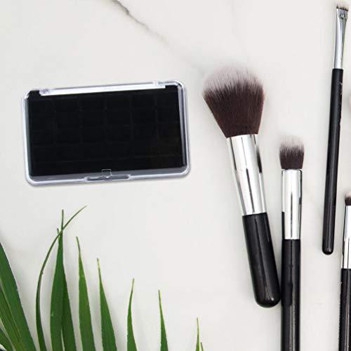 Lurrose Lurrose 2pcs 24 Grids Empty Makeup Palette Plastic Watercolor Palette Painting Box Case Organizer for Lipstick Balm Eyeshadow Blusher Powder Black Transparent
