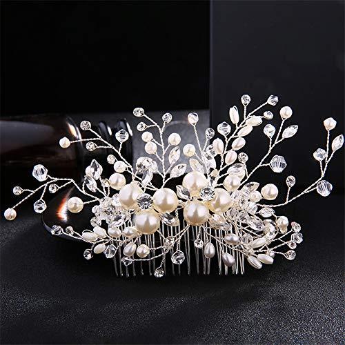 Aimeely Aimeely Gorgeous Bridal Rhinestone Crystal Hair Comb Pearl Wedding Hairpieces