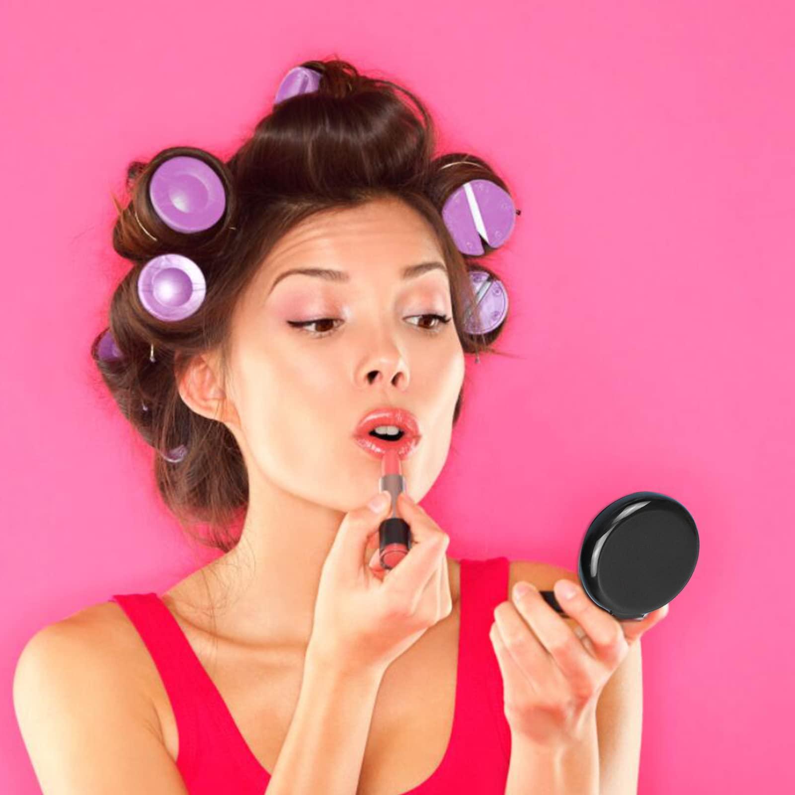 HQSLsund 10 Pack Folding Travel Mini Hair Brush with Mirror, Round Hair Brushes Folding Pocket Hair Brush Mini Hair Comb for Women and Girls (Black)