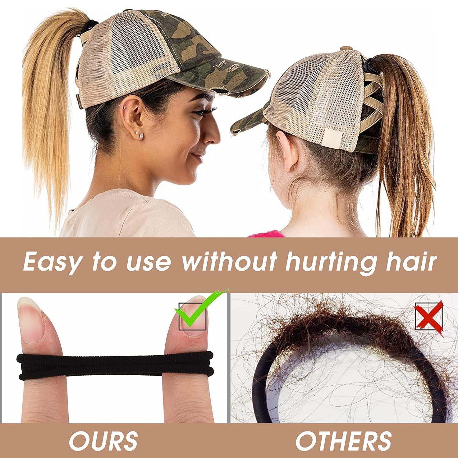 STROWBERRY STROWBERRY Elastic Hair Rubber Band Cotton Strechable Hair Ties For Women and Girls (Black, Pack of 100 Pcs)