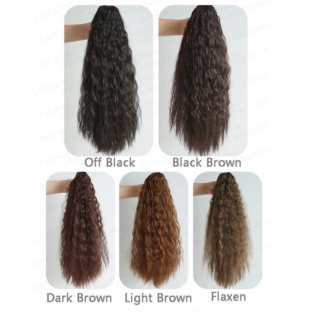 LesafeV 24\"/60cm Super Long Loose Curly Ponytail Hair Extension Nature Look Synthetic Jaw Claw Clip in Pony Tail Hairpiece Flaxen