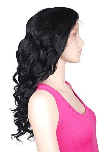 Mike & Mary Mike & Mary® Indian Remy Hair Lace Front Wigs Body Wave for Black Women with Baby Hair (12inch, #1 Jet Black)