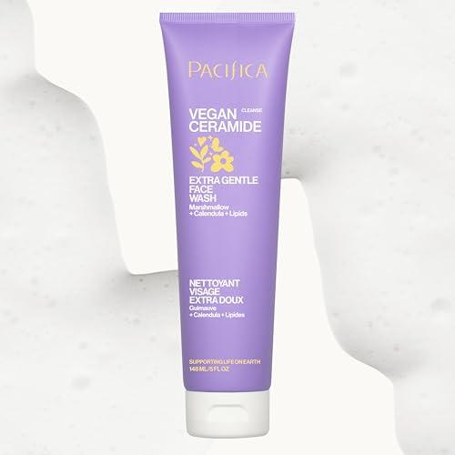Pacifica Pacifica Face Wash for Sensitive Skin Facial Cleanser Vegan Ceramide Barrier Repair Extra Gentle for Daily Fragrance Free for Sensitive Skin, Clean Beauty, Vegan & Cruelty-Free Dermatologist Tested