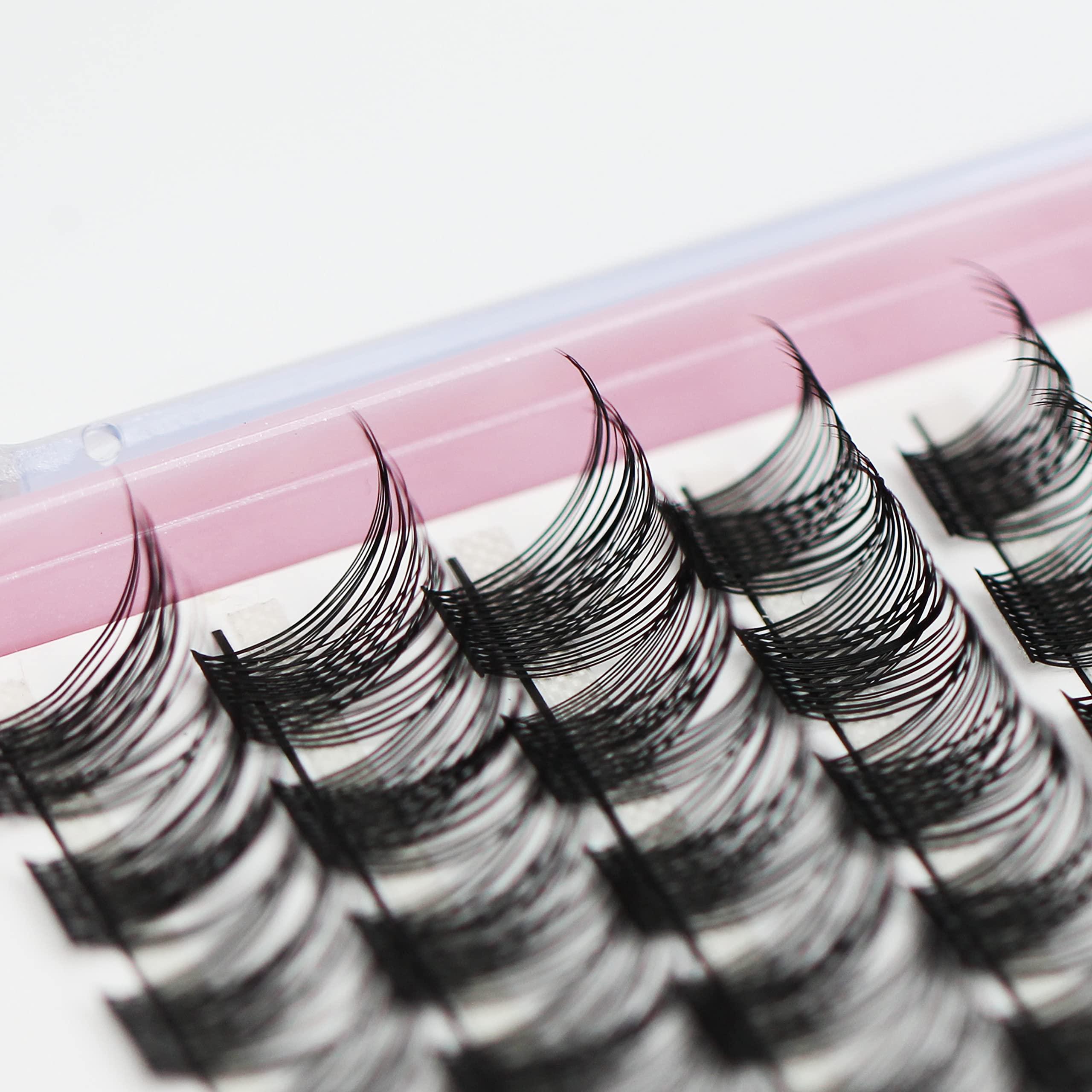 Sulv Sulv 120Pcs/Box Grafting Handmade Clusters Eyelashes D Curl Very Good Curled Thickness 0.07mm 3D Layered Effect Eyelash Extension Russian Volume Eyelashes Natural Eyelash DIY Cluster Eyelashes(12mm)