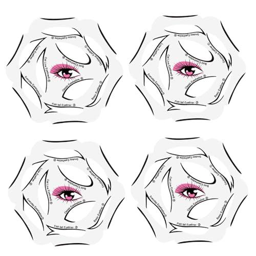 KUYYFDS KUYYFDS Eyeliner Stencil 4 Sheets 10 Models Each Eyeshadow Stencils 6 in 1 Reusable Cat Eye Liner Stickers with Perfect Winged Tip for Eye Makeup Tools
