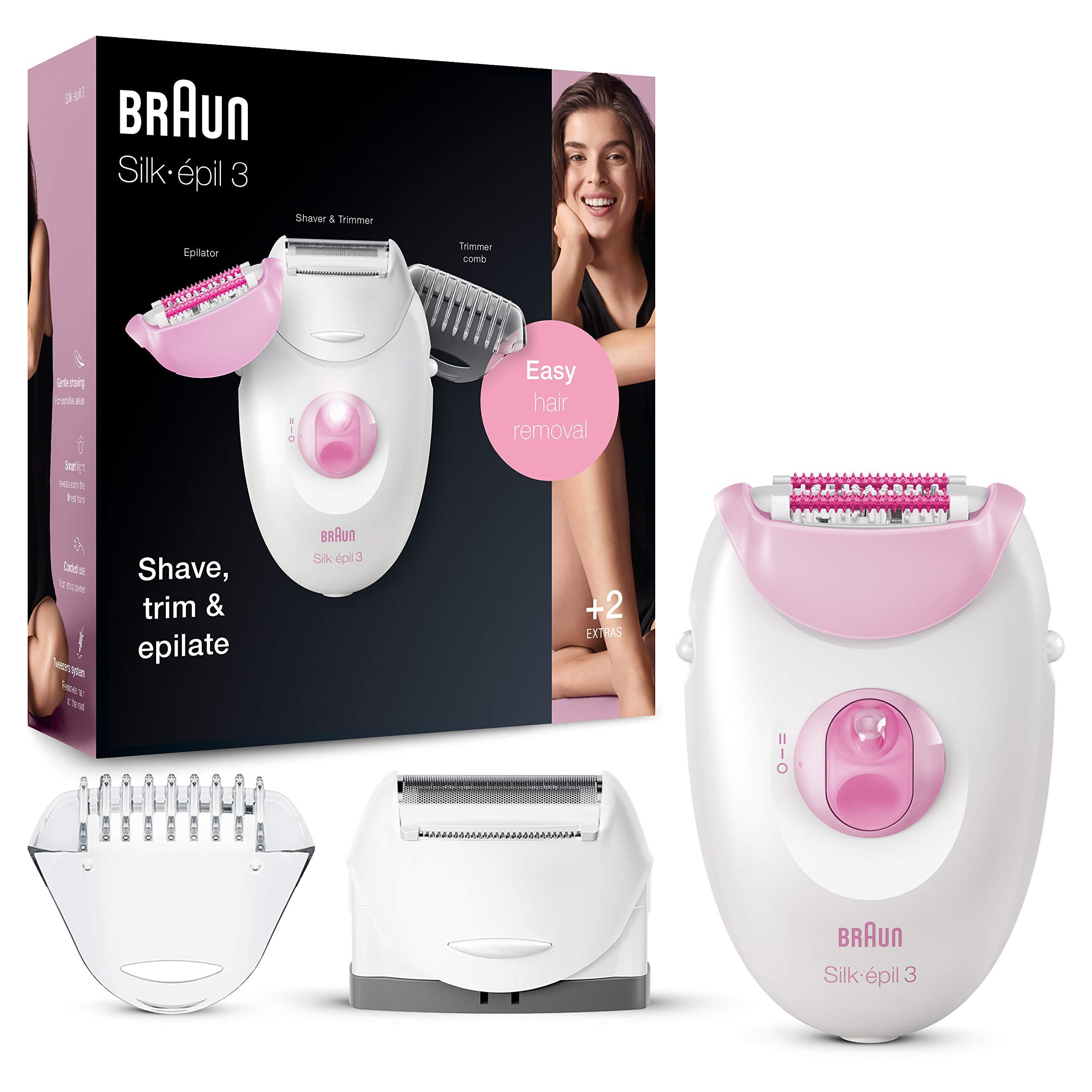 Braun Braun Silk Epil 3 Epilator - Dual Voltage 110-220 Volts - Legs & Body (3270) (Free LiteFuze 110 Volt Plug)