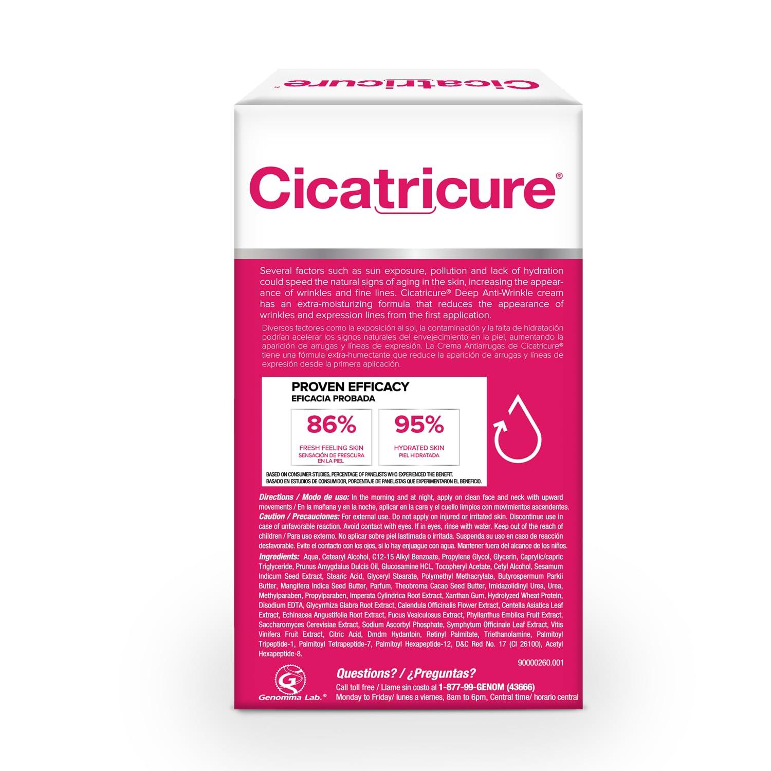 CICATRICURE Cicatricure Anti-Wrinkle Face and Neck Cream, Anti-Aging Moisturizer, Reduces Deep Lines, Improved Skin Appearance, For Daily Use, Night Cream, 2.1oz - Pack of 4