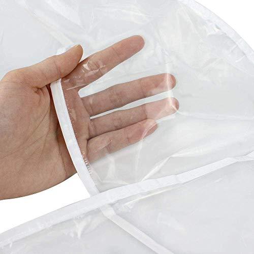 SelfTek SelfTek 2 Pcs Rain Bonnet with Visor Clear Plastic Rain Hats, Waterproof Rain Scarf Protect Hairstyle for Women Lady (White)