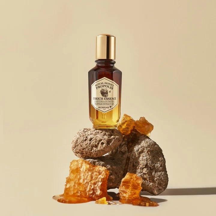 SKIN FOOD since 1957 SKINFOOD Royal Honey Propolis Enrich Essence - 63% Black Bee Propolis & 10% Royal Jelly Extract Face Serum - Propolis Serum for Skin, Valentine Day Gift - 1.69 Fl. Oz. (50mL)