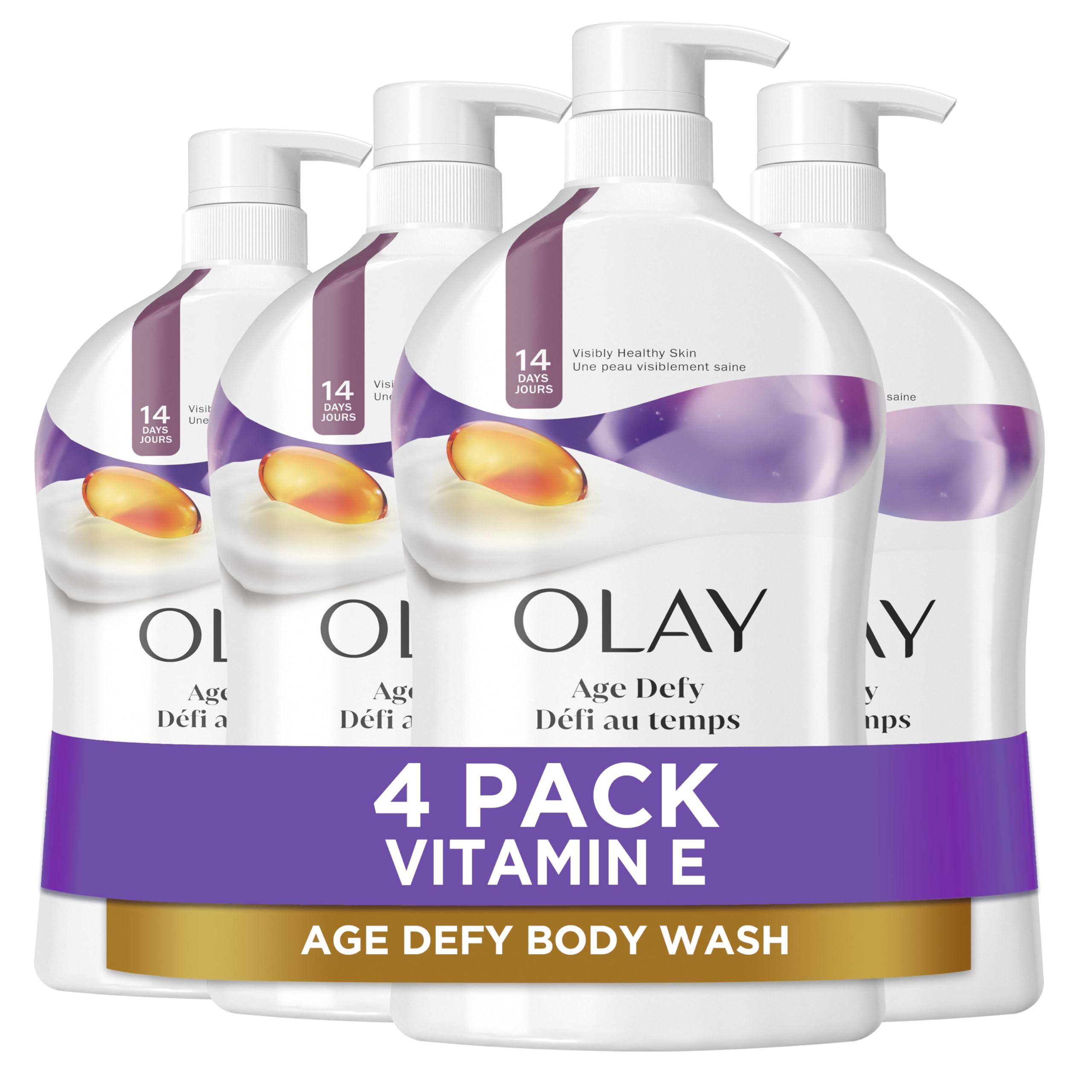 Olay Olay Age Defying Body Wash with Vitamin E for Women, 33 fl oz (Pack of 4)