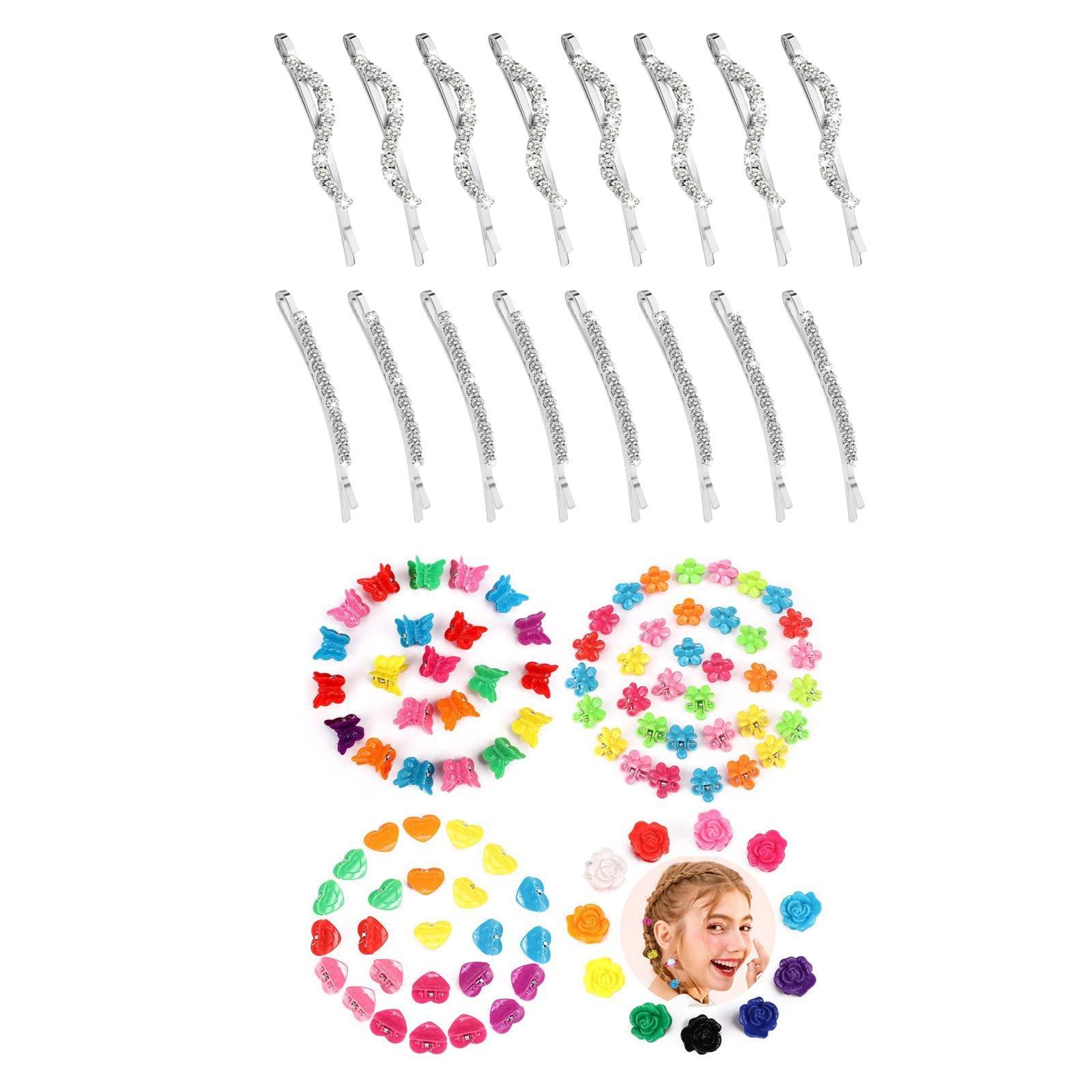YISSION YISSION 200 Pcs Mini Hair Clips + 16 Pieces Fancy Rhinestone Bobby Pins