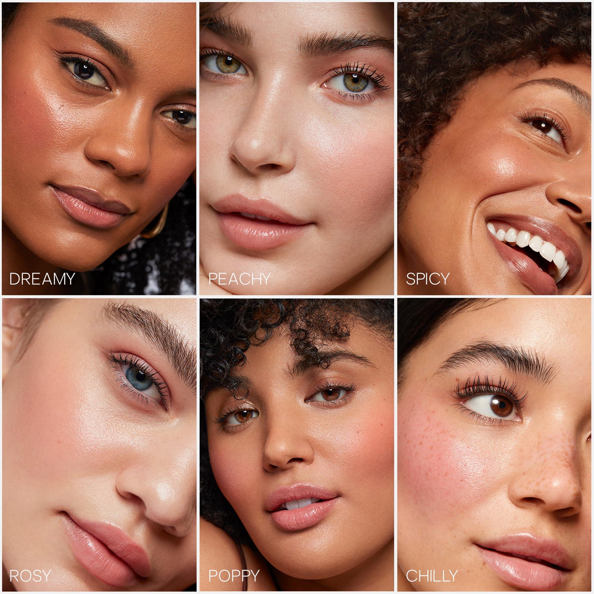 Saie Saie Glowy Super Gel Lightweight Illuminator - Wear Alone or Under Makeup For Glowy Skin - Starglow (1 oz) Bundled With Dew Blush - Lightweight, Blendable, Buildable Cream Gel Blush - Chilly (0.40 oz)