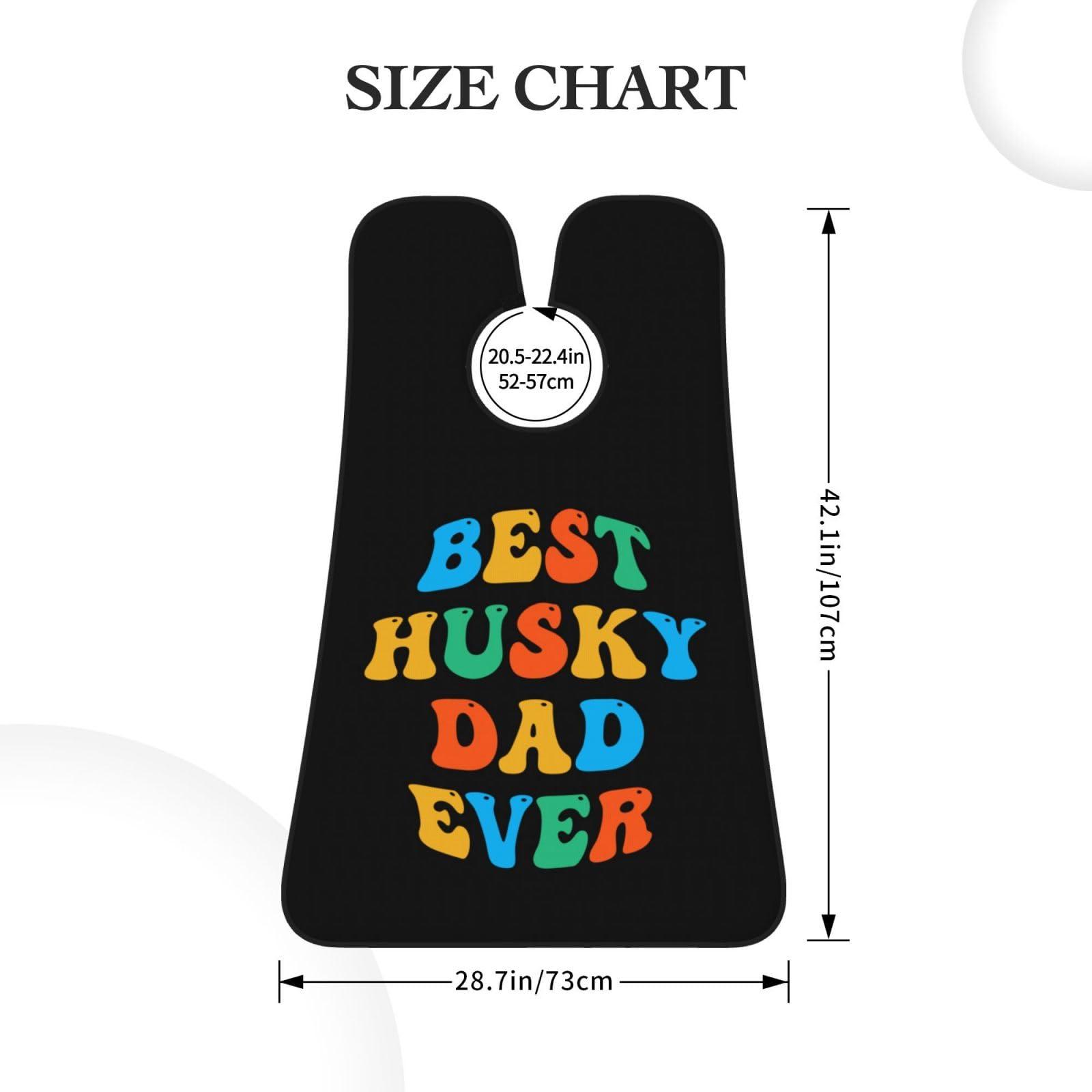 ZKLCRYTR ZKLCRYTR Best Husky Dad Ever Men\'s Beard Bib Apron Waterproof Smooth Surface Beard Apron Durable Foldable Beard Hair Men\'s Gift