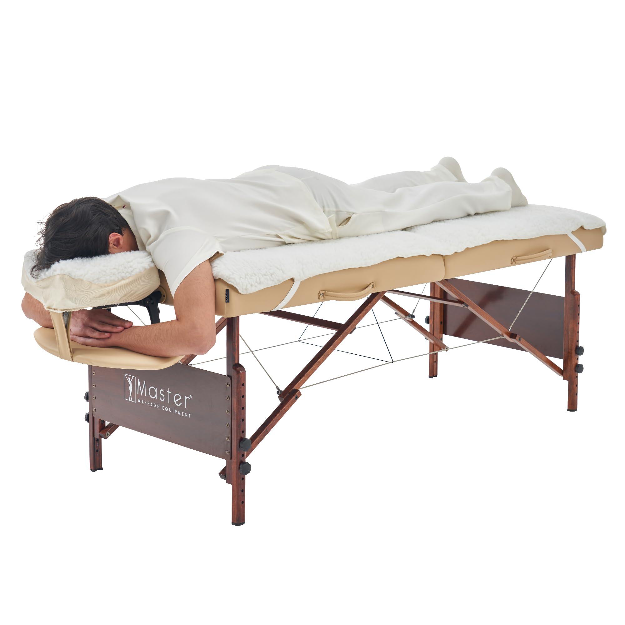 Master Massage Master Massage Massage Table Fleece Pad Set, Deluxe Massage Table Cover Pad, Thick Wrap Around Fleece Massage Bed Sheet 32 x 74 inch and Face Cradle Cover, Fitted Corner