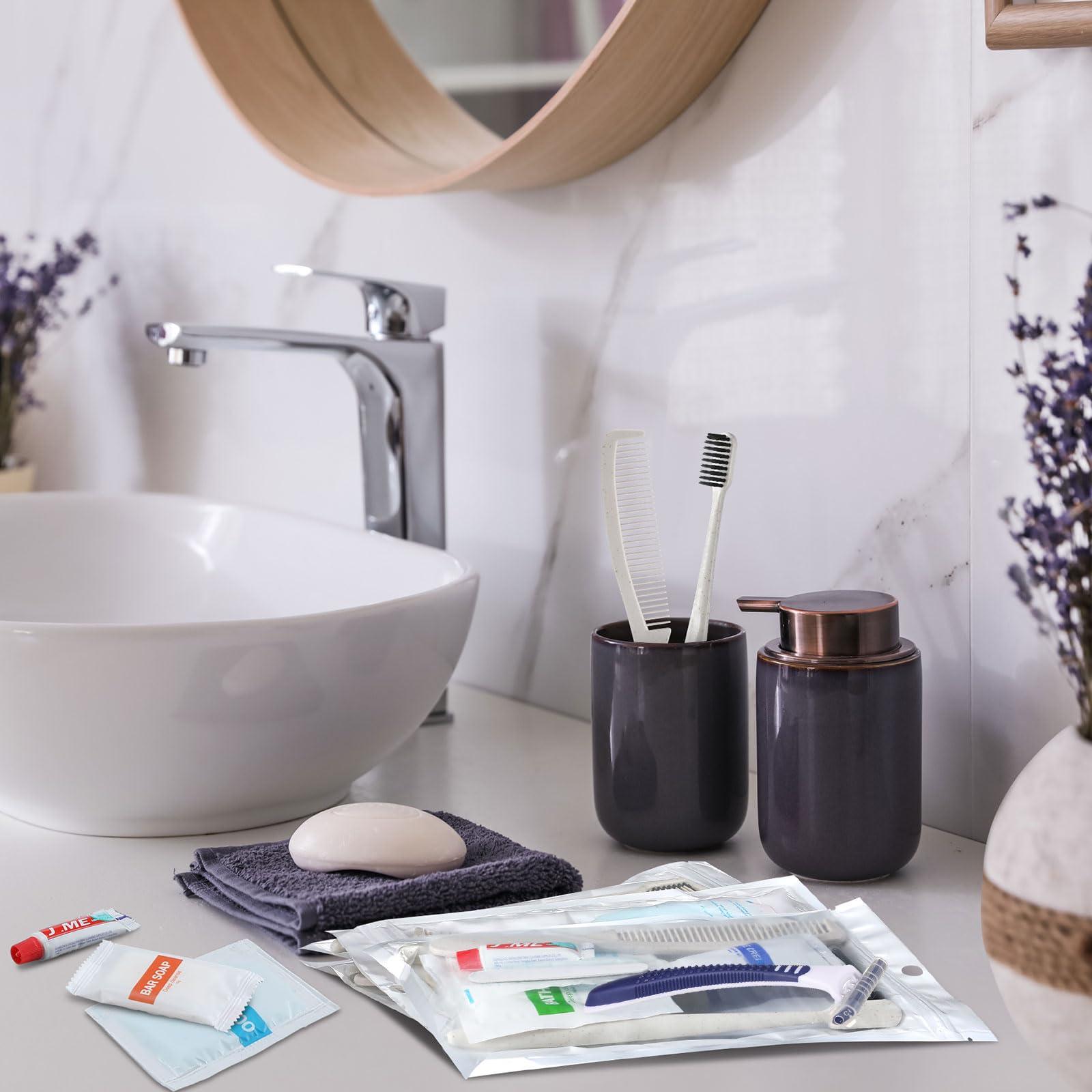 Suclain Suclain 48 Kits Homeless Care Package Supplies Bulk Hygiene Kits Individually Packed Each Set Include Shampoo Body Wash Toothpaste Shaving Cream Soap Toothbrush Comb Nail File Shaver for Travel