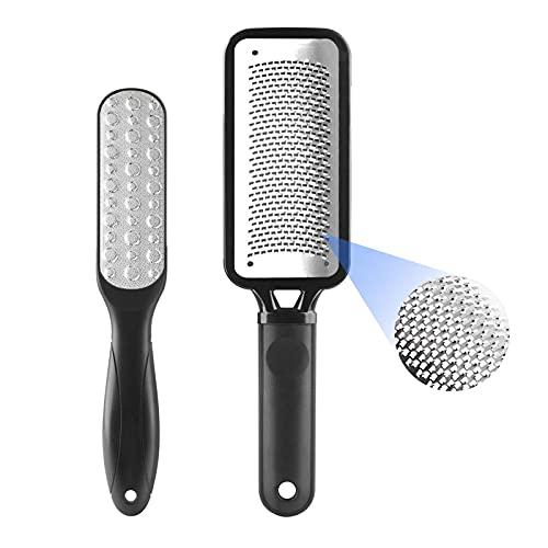 Sucica Sucica 2PCS Foot File, Premium Stainless Steel Foot Rasp File Callus Remover Professional Foot Scrubber - Colossal Foot Rasp and Dual Sided Foot File, Black
