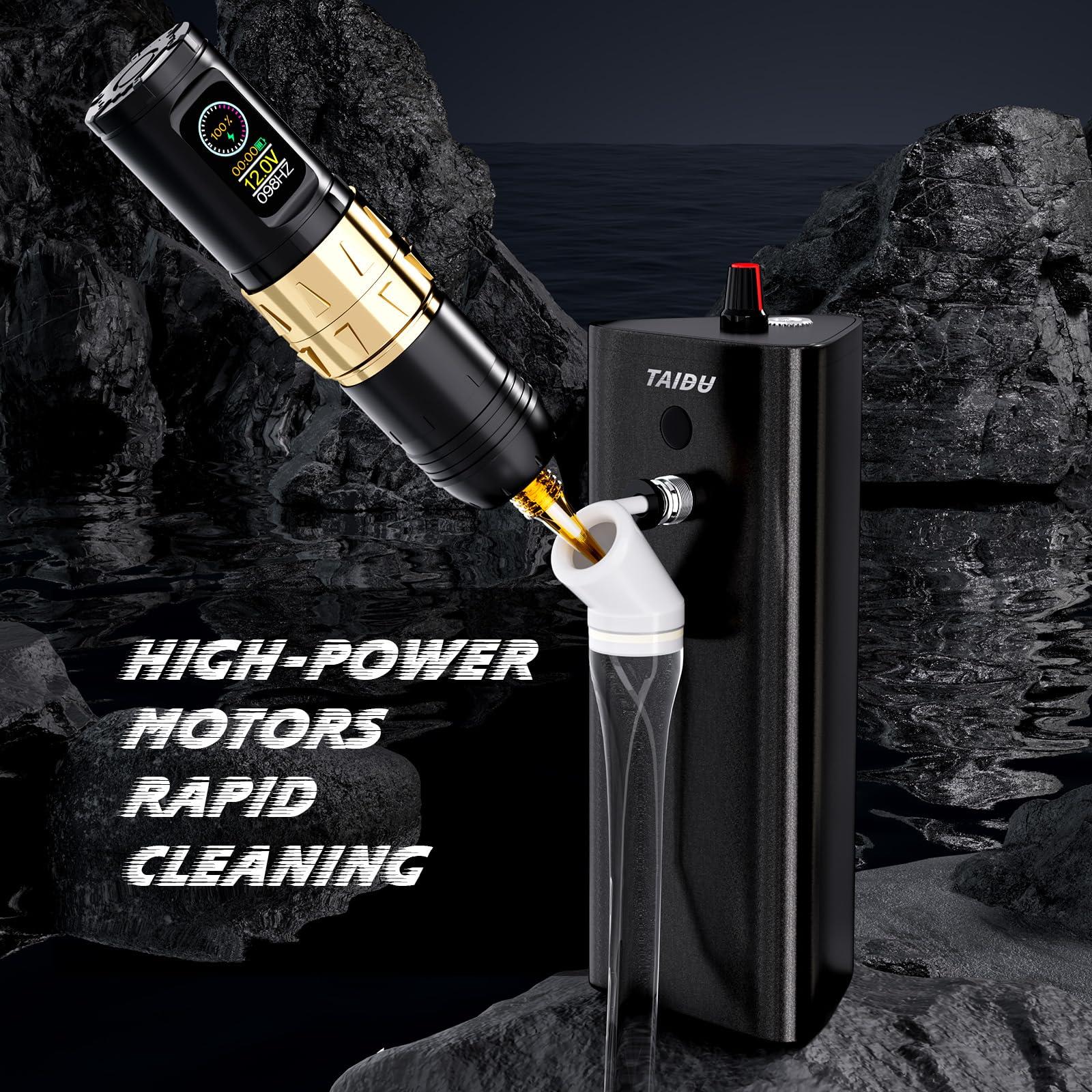 TAIDU Tattoo Needle Cleaning Machine,TAIDU Equipment Supply,Tattoo Needle Washer,Tattoo Colour Rinse,Flowing Water Washing Equipment for Cartridge Needles,(Plug-in model)