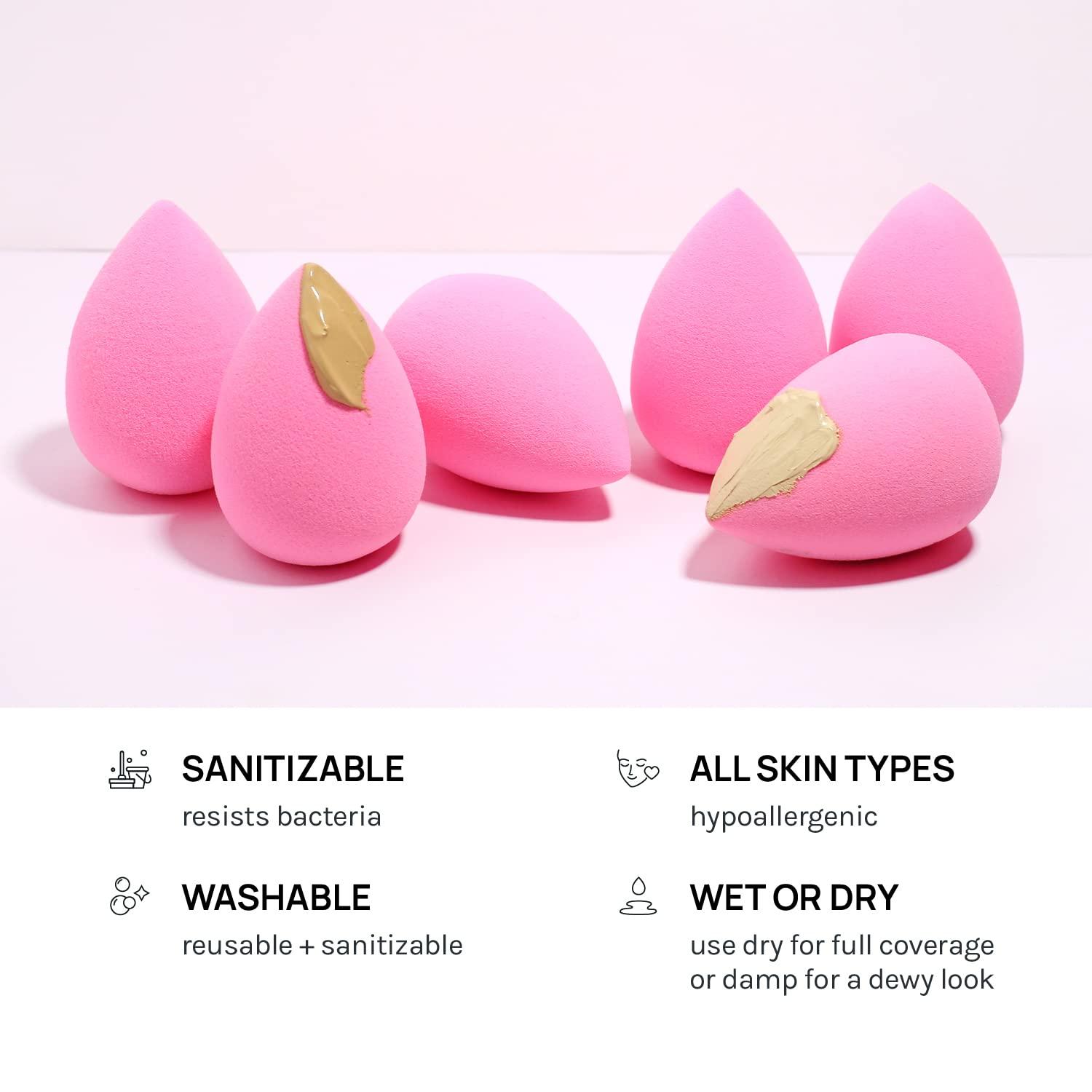 AOA STUDIO AOA Studio Collection makeup Sponge Set Latex Free and High-definition Set of 6 makeup Wonder blender For Powder Cream and Liquid, Super Soft Wonder Beauty Cosmetic