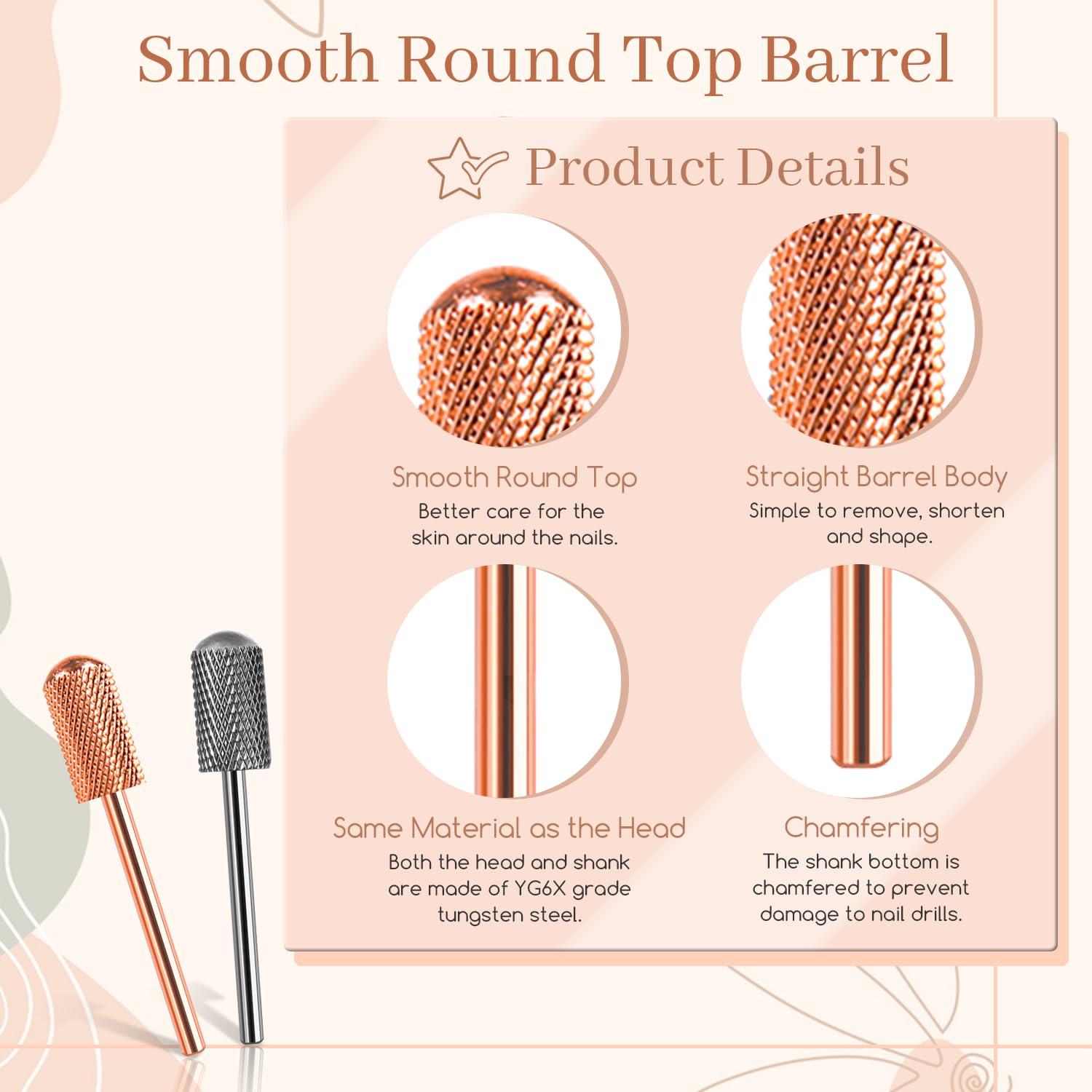 BLESWIN 60/60 Grit Nail Files with Safety Nail Drill Bits for Acrylic Nails Gel Nails