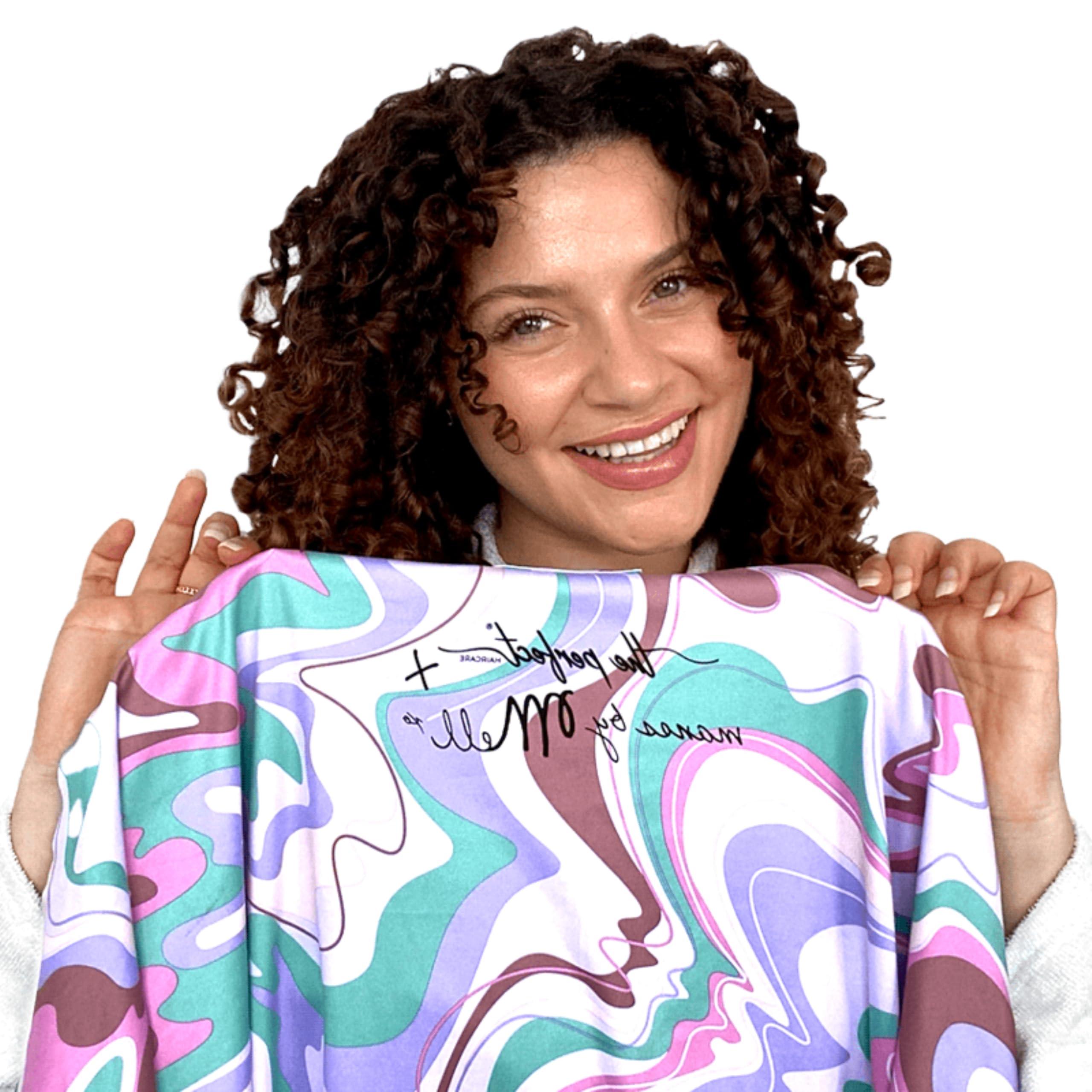 THE PERFECT HAIRCARE THE PERFECT HAIRCARE - Limited Edition Manes by Mell Microfiber Hair Towel & Hair Drying Scrunchie Set by Melissa Guido - Anti-Frizz, Gentle, Absorbent Hair Scrunchies or Face Washing Wristband