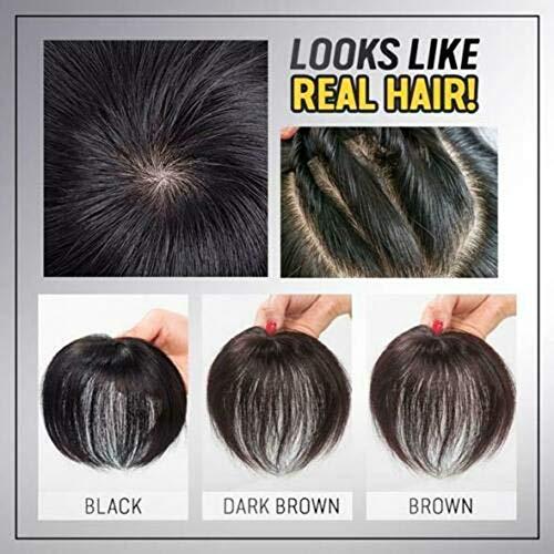 Qheng Qheng Bald Patch, Men Hair Topper Short Straight,Toupee Hairpiece Hair Extensions for Covering White Loss Hair for Men Women