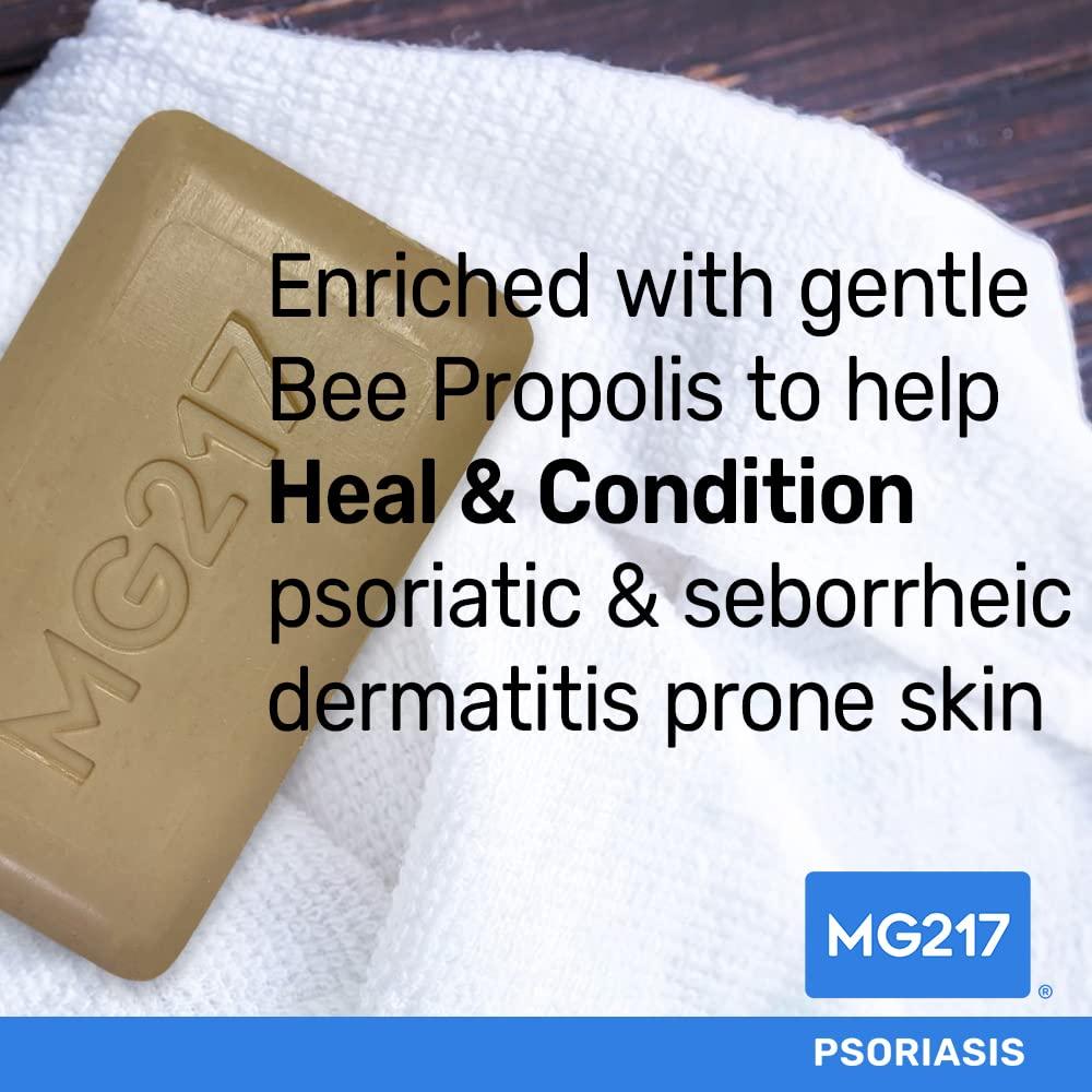 MG217 MG217 Psoriasis Dead Sea Exfoliating Bar Soap, Heal & Condition with Dead Sea Salt, Bee Propolis, Vitamin D3 for Psoriasis Skincare, 5oz (Pack of 2)