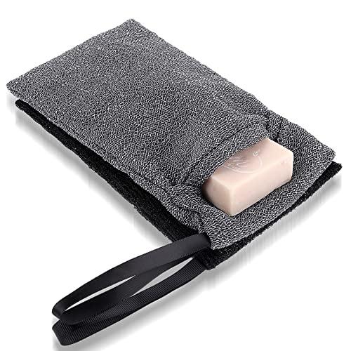 Sibba Sibba 2 PCS Soap Bar Holder Saver Body Scrubber Bath Sponges Shower Bag Pouch Case Container Mesh Cover Suds Sleeve Skin Tag Remover Body Scrubs Home Travel