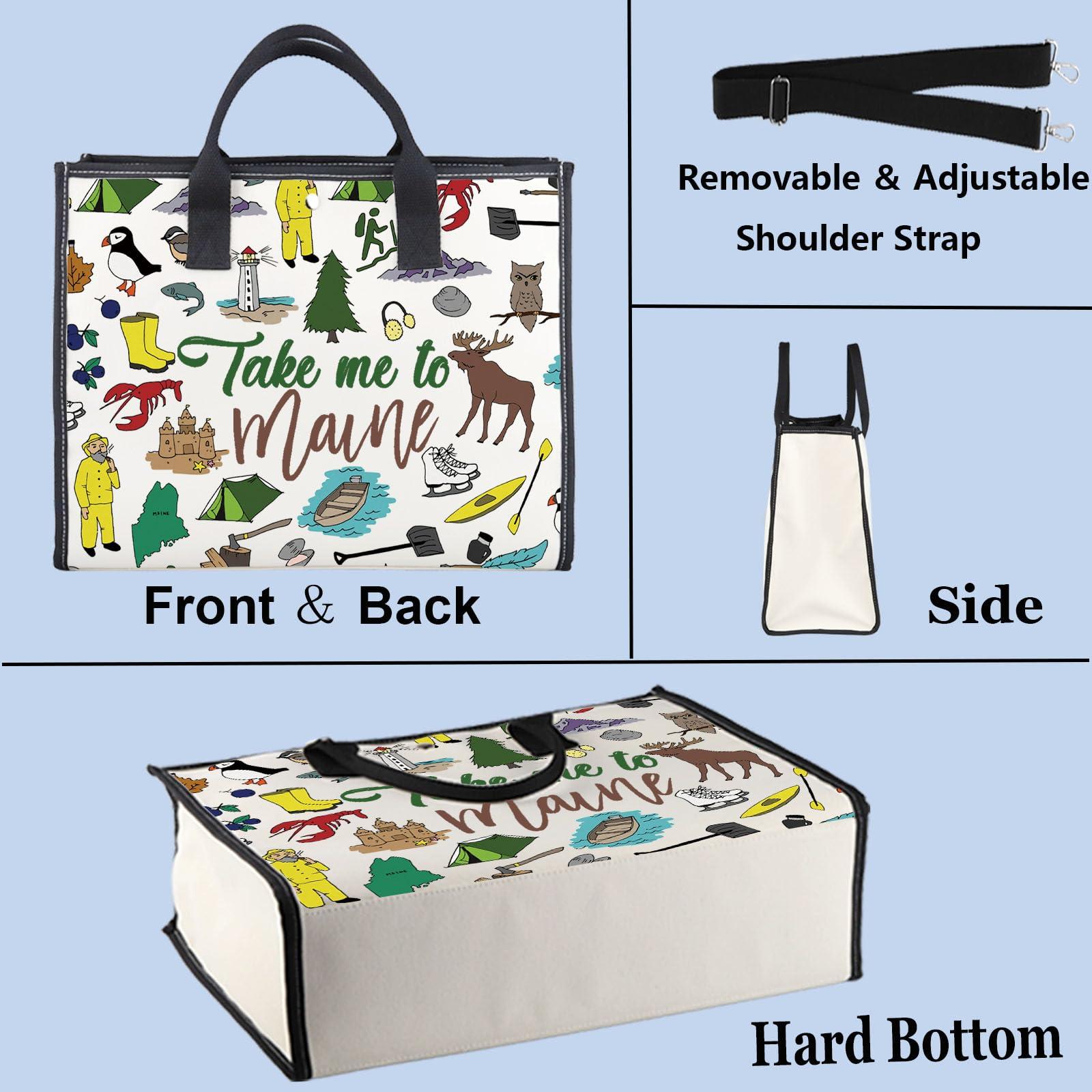 WZMPA WZMPA Maine State Cosmetic Bag Maine Souvenir Gifts Take Me To Maine Zipper Pouch Bag Maine State Merchandise (To Maine-TB)