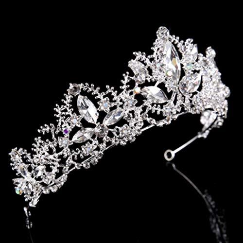 Fdesigner Fdesigner Baroque Wedding Crowns and Tiaras Rhinestone Bride Tiaras Royal Tiara for Women and Girls (Silver)