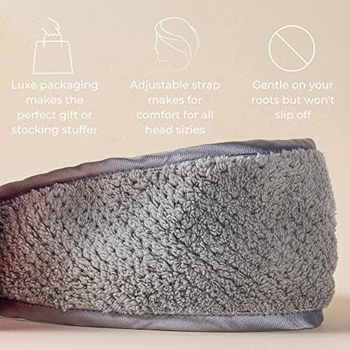 VOLO VOLO Cloud Pink Spa Headband for Women | Hair Band for Makeup, Washing Face, Skincare, Facial, Shower & More | Ultra-Soft, Absorbent, Stretchy, Non-Slip | Fits All Head Sizes | Microfiber