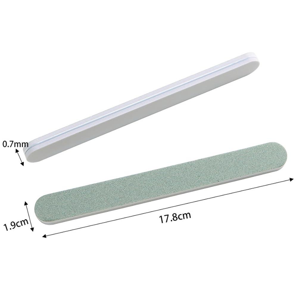 BFLCTTBD 10 Pcs Long Nail Files Professional Nail Cuticle Pusher Bulk Reusable Emery Boards Double Sided Nail Files for Natural Nails Acrylic Nails