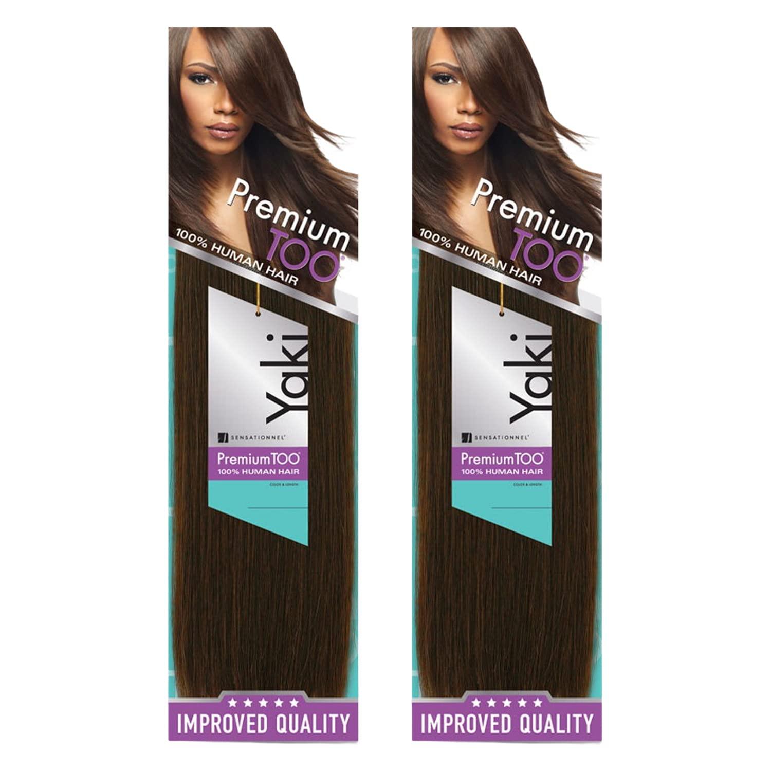 Sensationnel [2PACKS DEAL] SENSATIONNEL PREMIUM TOO YAKI WEAVE 100% HUMAN HAIR & PREMIUM BLEND HAIR (12", 1)