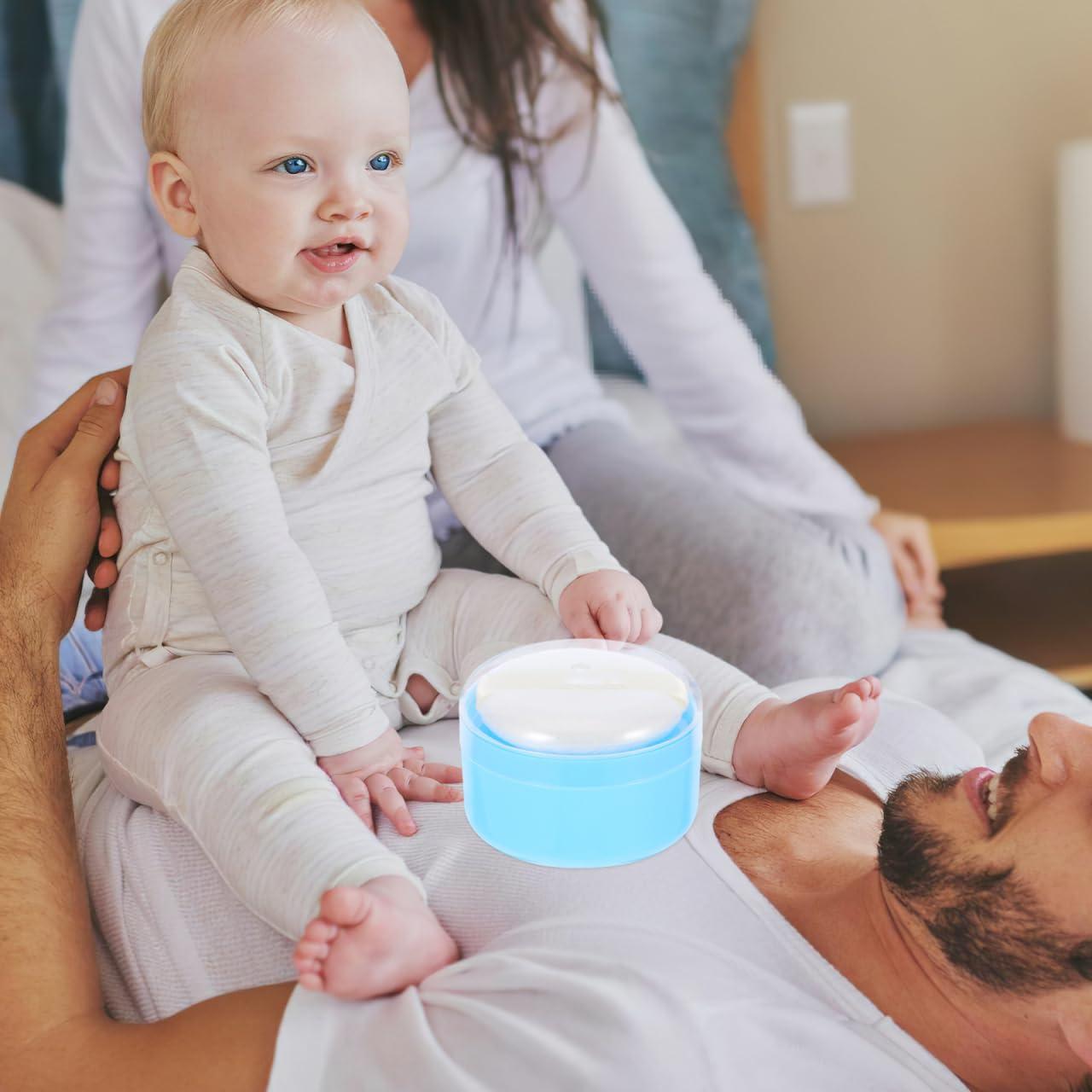 SKISUNO SKISUNO Box Body Powder Box After- Bath Powder Puff Container Baby Puff Container Powder Puff and Container for Body Powder Adult Powder Puff Case Applicator Textile Cotton Storage Child