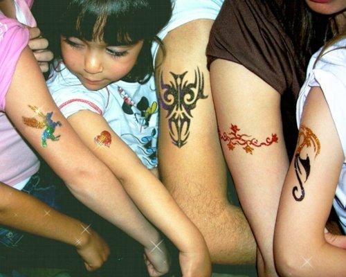 Ybody Glitter Tattoos Celebration glitter tattoos kit 60 Tattoos - Water Proof DIY!