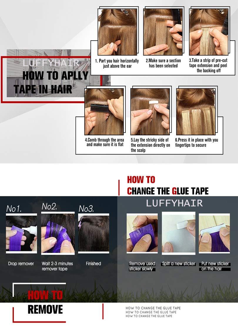 RJ HAIR RJHAIR 4B 4C Kinky Curly Tape In Human Hair Extensions Skin Weft Adhesive Invisible Mongolian Afro Curly Hair 40pcs/100g (16inch 40Pcs, #4(Dark Brown))