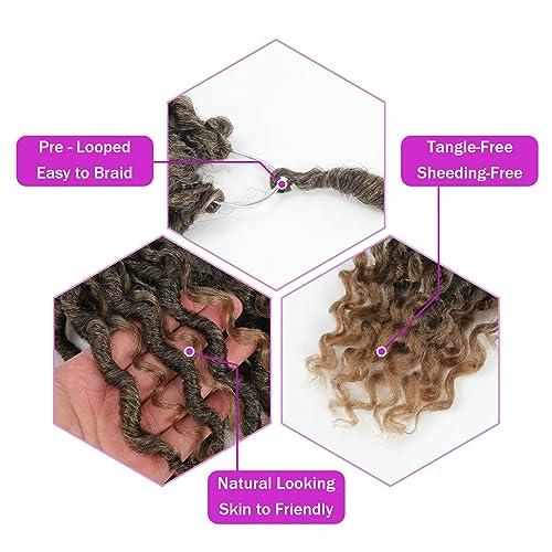 AMELI Goddess Locs Crochet Hair 8Packs New Goddess Faux Locs Crochet Hair for Black Women River Locs Crochet Hair with Curly Ends (12inch(pack of 8), T27)