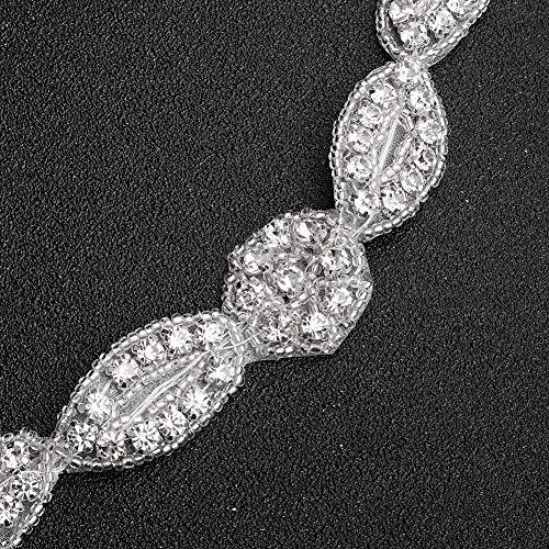 Aimimier Aimimer Bridal Crystal Rhinestone Headband with Ribbon Wedding Hair Accessories Prom Party Hair Jewelry for Women and Girls