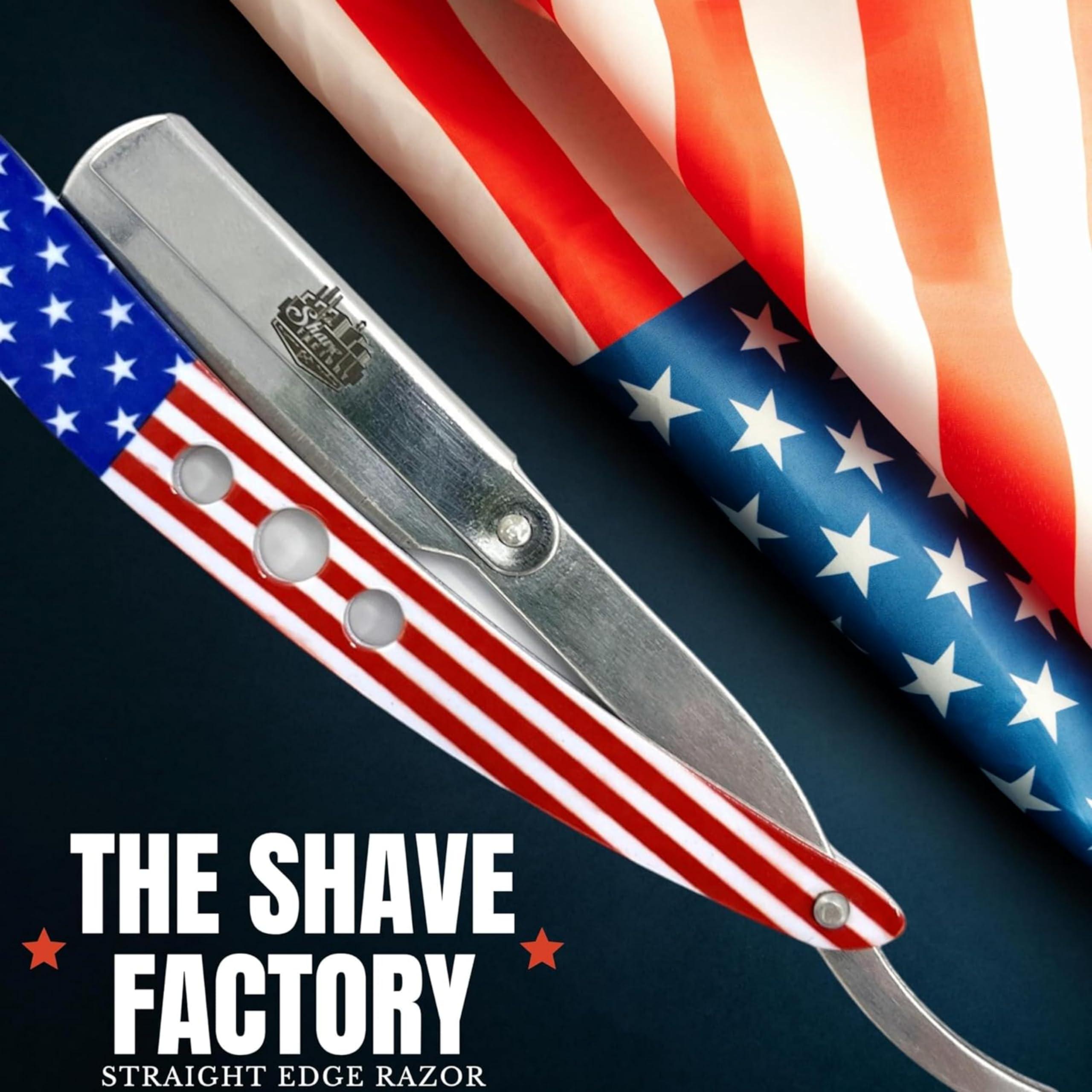 the shave factory The Shave Factory Straight Edge Razor Kit (USA / 200 Dorco Single Edge Razor Blades Blue)