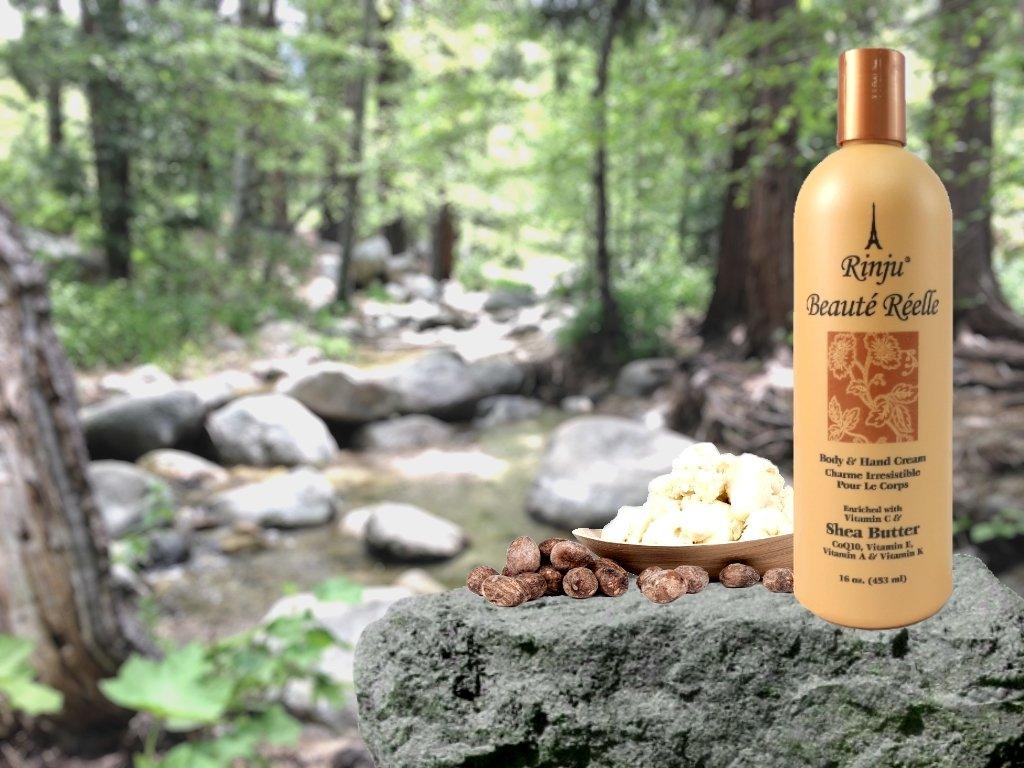 Rinju Rinju Beaute Relle Body and Hand Cream 16 oz. (Case of 12) - Shea Butter Cream for Dry Skin - Vitamin E, A & K Moisturizer