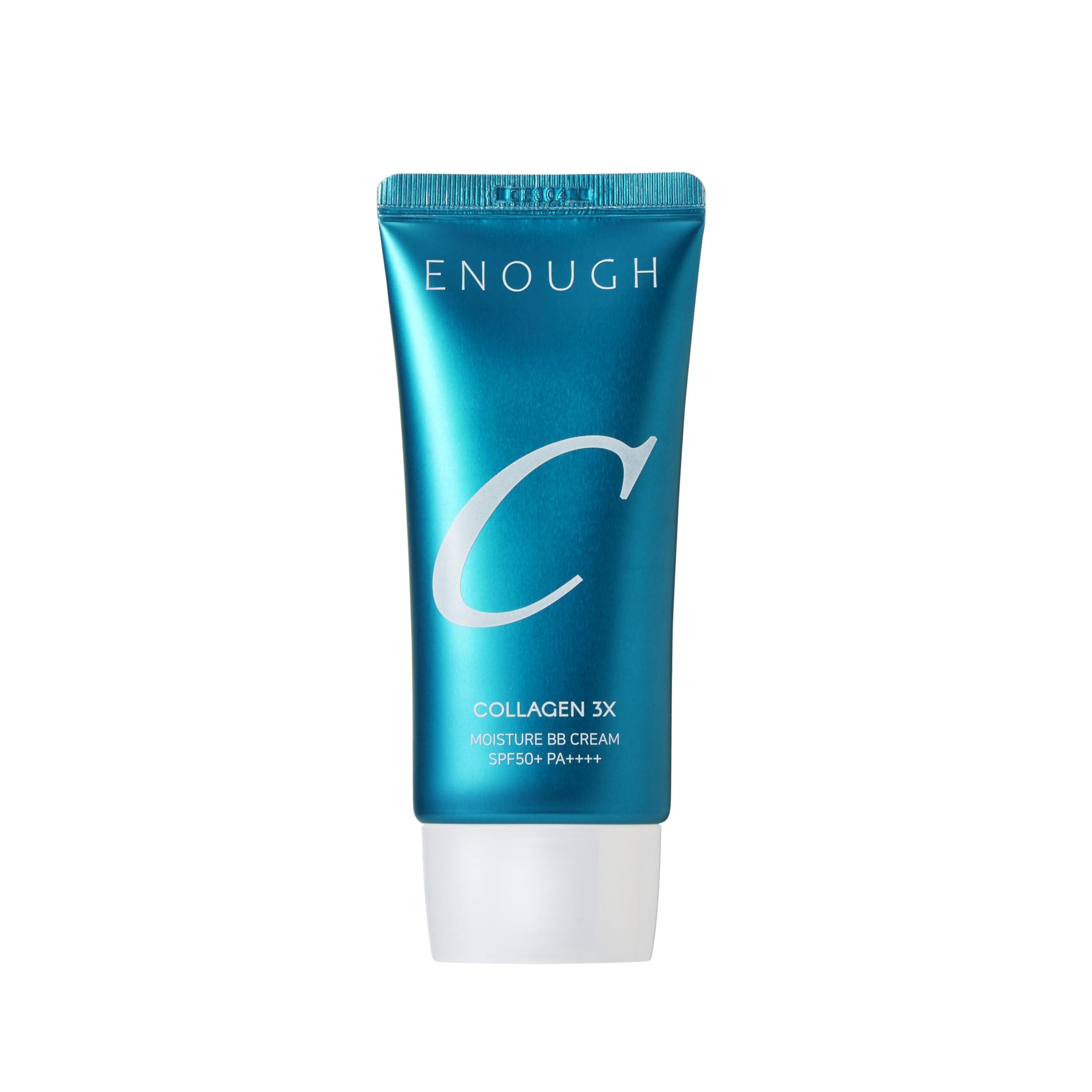 Enough Enough Collagen 3X Moisture BB Cream SPF50, Makeup Tinted Moisturizer for Face, Korean Skin Care Full Coverage Foundation, 1.76oz