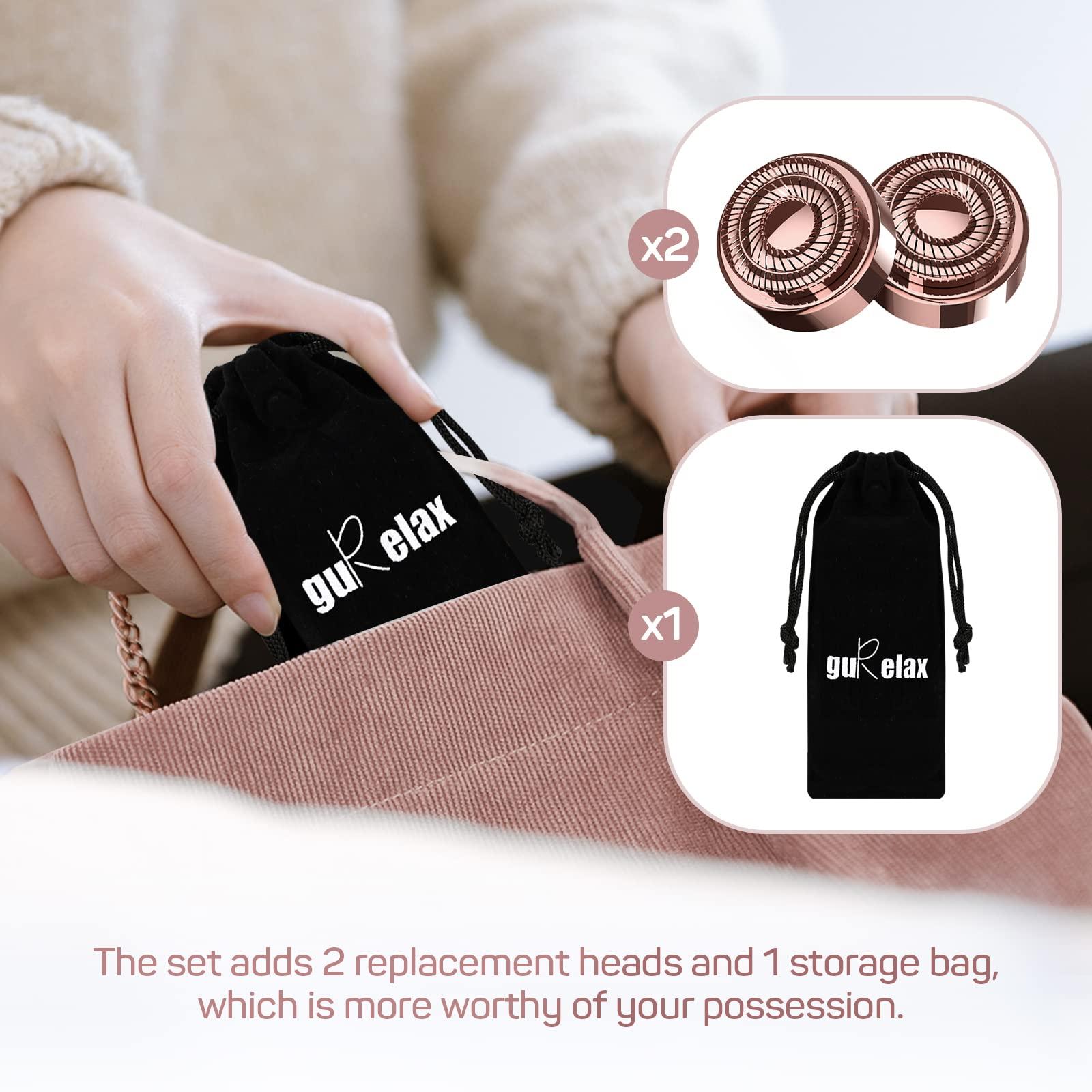 gurelax Facial Hair Removal for Women(as seen on tv), Gurelax Facial Hair Remover, Electric Face Shaver, Painless Hair Removal Device for Lip, Chin with 2 x Replacement Heads