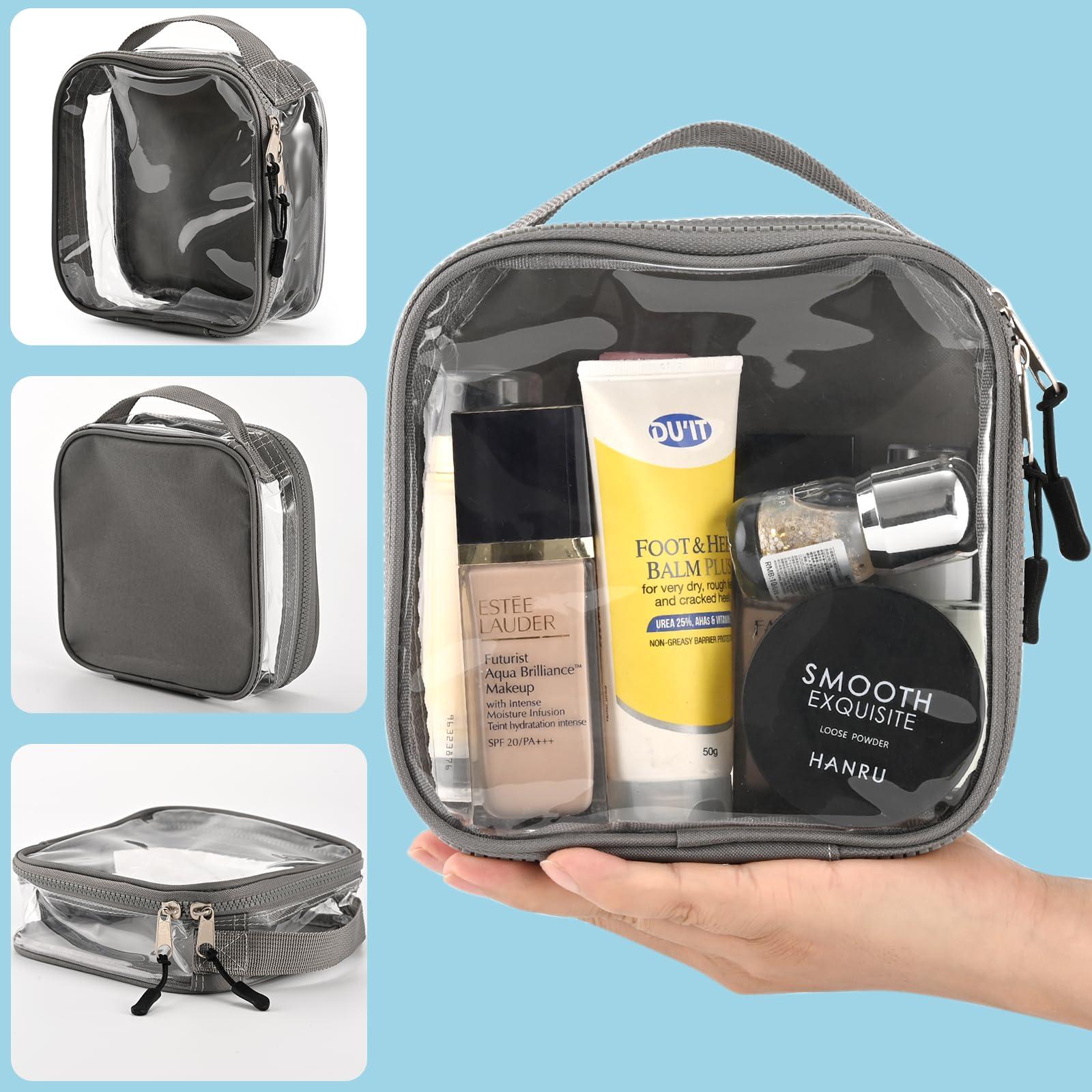 fiezkaa fiezkaa Quart Size Travel Bag Tsa Approved 3-1-1 Clear Toiletry Bag, See Through Liquid Bags for Travel - Gray