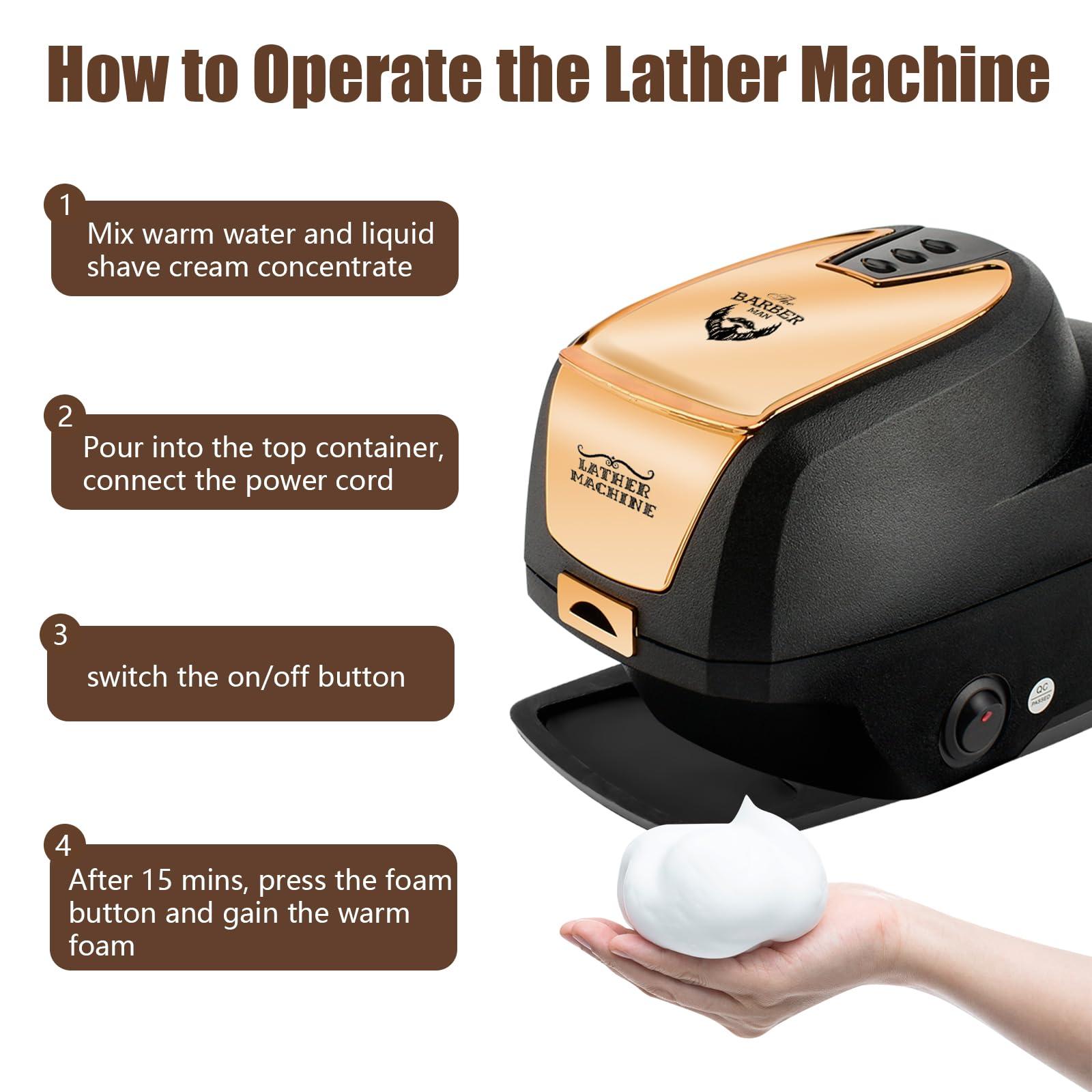 YCCOKJJ Professional Hot Lather Machine for Shaving, Barber Shop Heated Beard Cream Dispenser with 260ML Lather Container, Household Lather Warmer Machine, Father\'s and Birthday Gift for Men