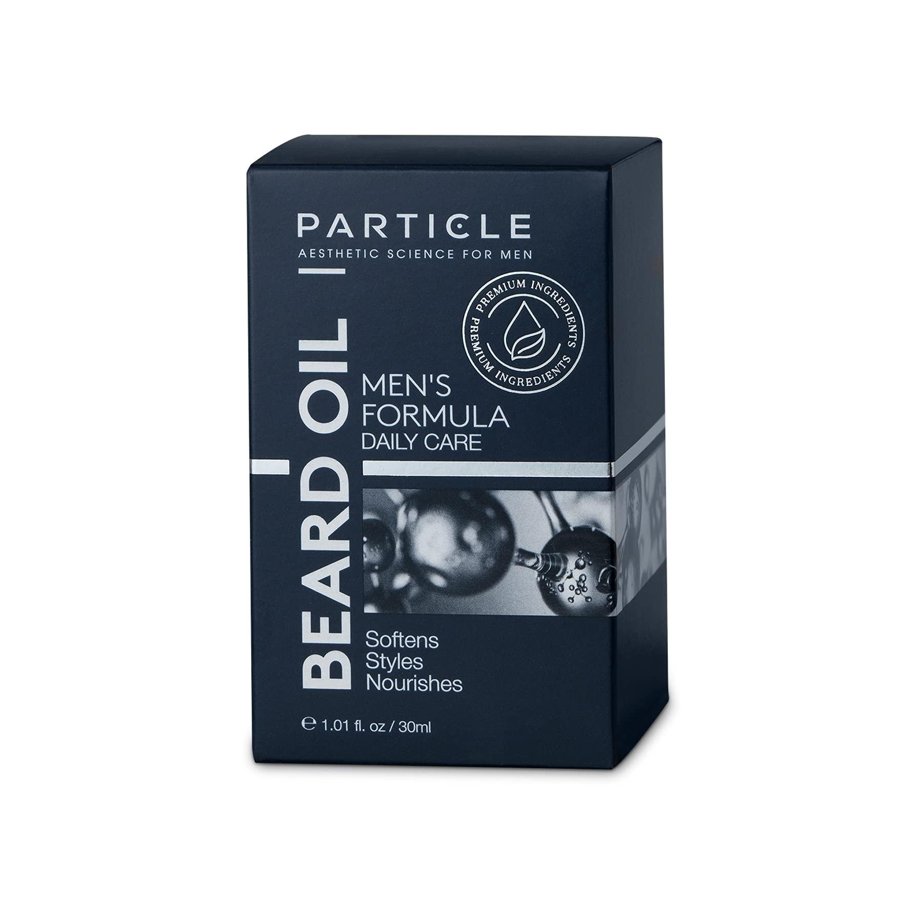 Particle Particle Beard Oil - Soft and Itch-Free Formula with 6 Natural Oils, Argan Oil to Soften, Groom and Soothe Dry Skin (1 Oz)