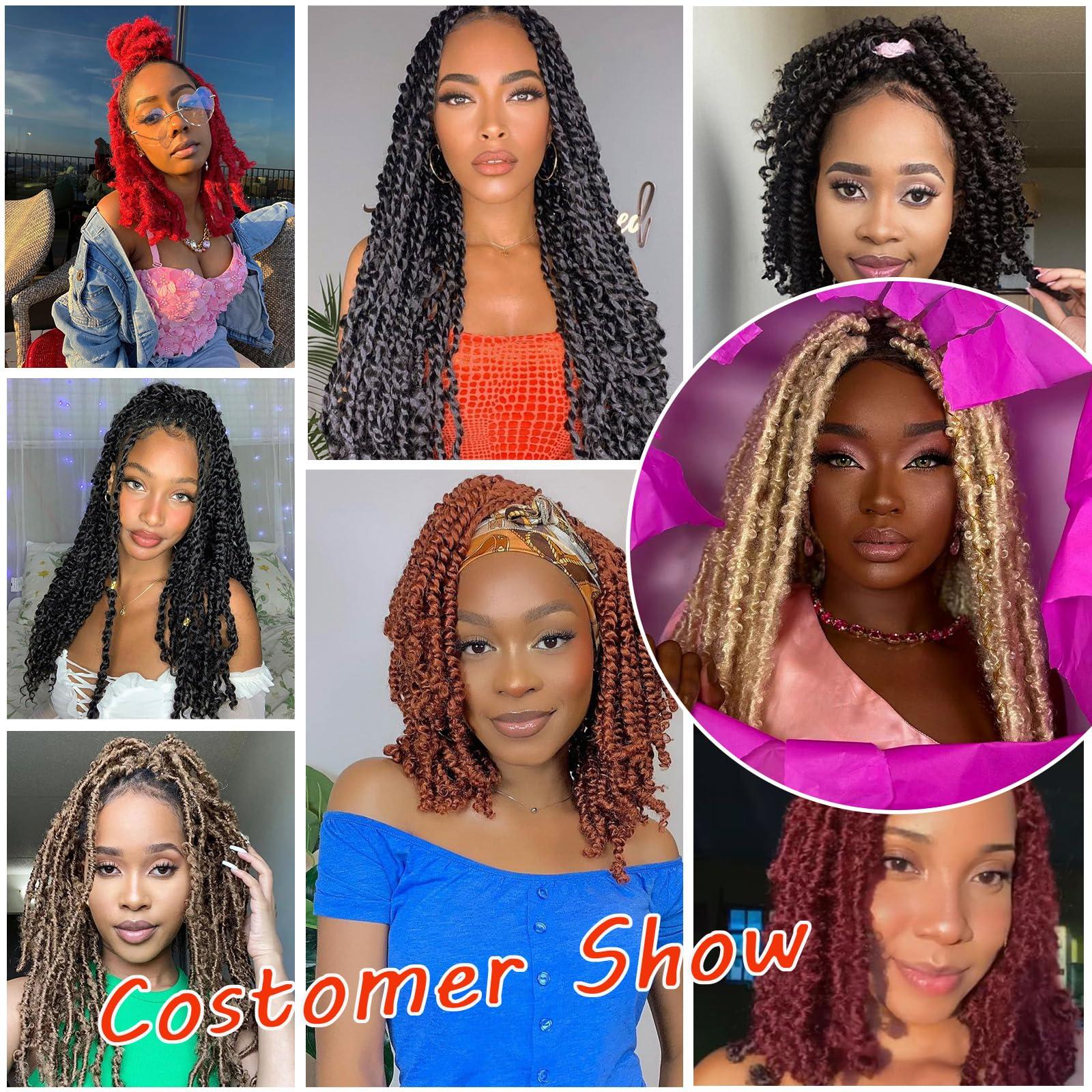 Kaidene Wrapping Hair for Soft Locs 24 Inch Springy Afro Twist Hair 3 Packs Soft Kinky Twist Braiding Hair for Distressed Locs 1B Nubian Twist Braids Pre-Separated Spring Twist Crochet Hair for Black Women
