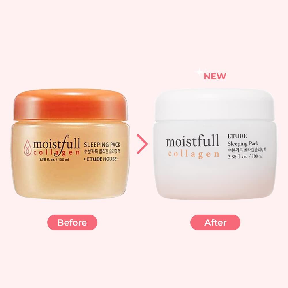 ETUDE ETUDE Moistfull Collagen Sleeping Pack 100ml #22 | Moist Smooth Skin| Facial Moisturizing Care Night Cream Makes Your Skin Bouncy & Dewy | Facial Lotion for Dry, Sensitive, Oily Skin | K-beauty