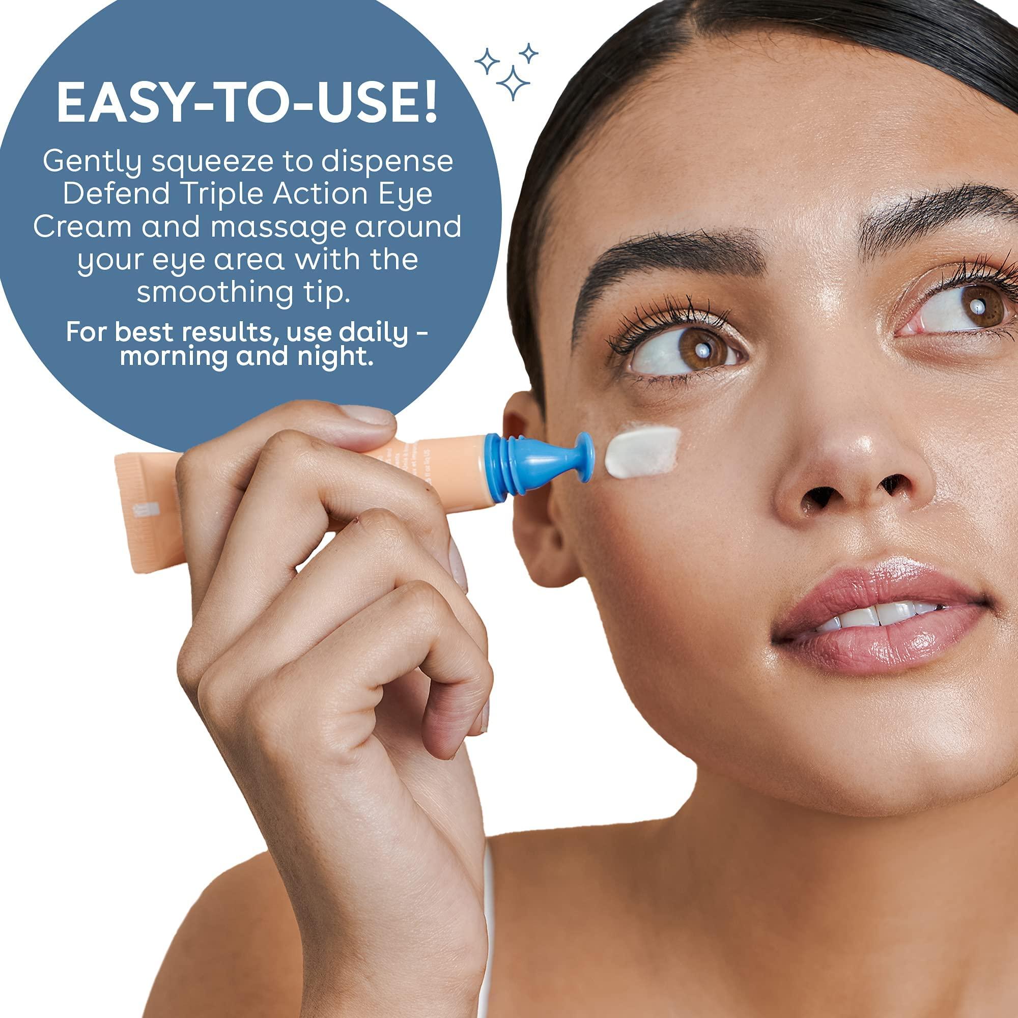 Nuria Nuria - Defend Triple Action Eye Cream for Dark Circles, Puffiness and Fine Lines, Nourishing Under Eye Cream with Ginseng and Mulberry Root, 15mL/0.5 fl oz