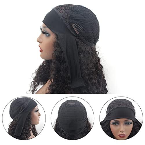 ISEE ISEE Hair Headband Human Hair Wigs 180% Density Water Wave Curly None Lace Front Wigs for Black Women Glueless Deep Wave Machine Made Wigs 22Inch